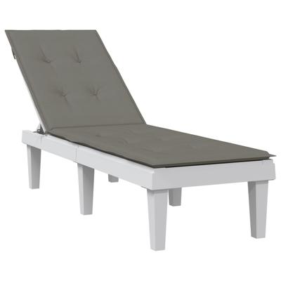 VidaXL Terrasstoelkussen (75+105) x 50 x 4 cm stof gemêleerd donkergrijs