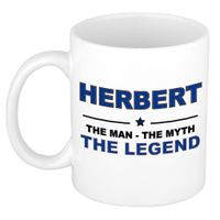 Naam cadeau mok/ beker Herbert The man, The myth the legend 300 ml   -