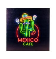 Neon Bord Café Mexico Met LED - thumbnail