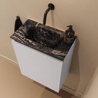Toiletmeubel Mondiaz Ture Dlux | 40 cm | Meubelkleur Cale | Eden wastafel Lava Midden | Zonder kraangat