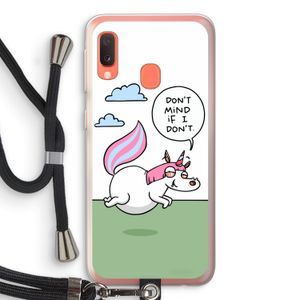 Unicorn: Samsung Galaxy A20e Transparant Hoesje met koord
