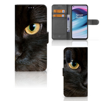 OnePlus Nord CE 5G Telefoonhoesje met Pasjes Zwarte Kat