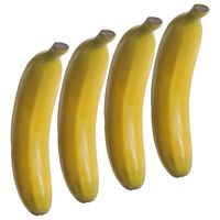 Kunstfruit decofruit - 4x - banaan/bananen - ongeveer 18 cm - geel