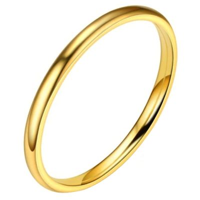 LGT Jewels smalle stalen ring Goudkleurig 2mm-19mm