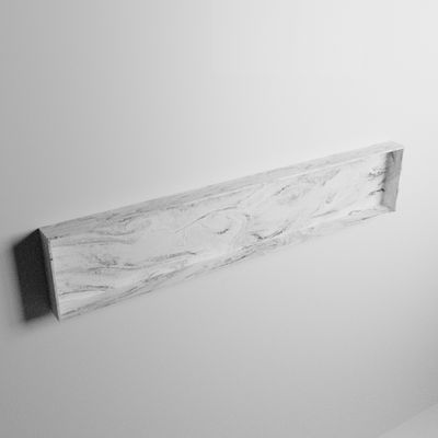 MONDIAZ EASY Nis 149,5x29,5cm in solid surface kleur Glace. 1 vak geschikt voor in- of opbouw