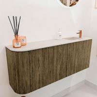 Toiletmeubel Mondiaz Joya Dlux | 101.6 cm | Meubelkleur Dusk | Faye wastafel Meli Wasbak Rechts | 1 kraangat