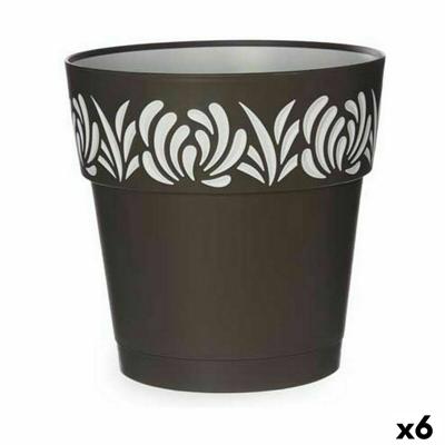 Zelfwaterende bloempot Stefanplast Gaia Antraciet Plastic 25 x 25 x 25 cm (6 Stuks)