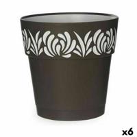 Zelfwaterende bloempot Stefanplast Gaia Antraciet Plastic 25 x 25 x 25 cm (6 Stuks)