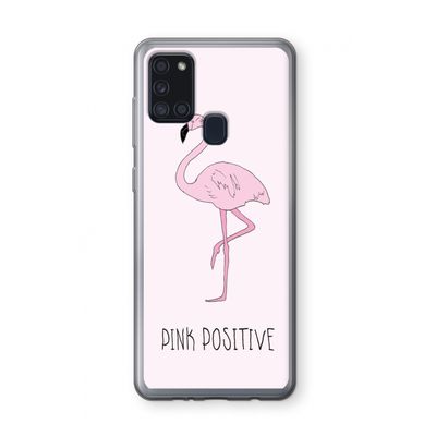 Pink positive: Samsung Galaxy A21s Transparant Hoesje