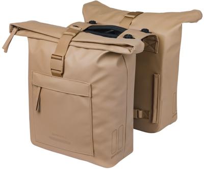 Basil Dubbele fietstas brooklyn mik 41l 14 x 30 x 37 cm - zand