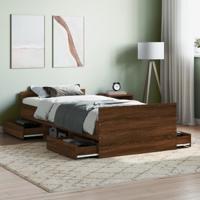 Bedframe met hoofd- en voeteneinde bruin eikenkleur 90x200 cm