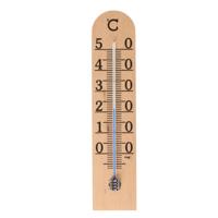 TFA Binnen Thermometer - analoog - berkenhout - lichtbruin - 25 x 6 cm - binnen