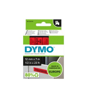 Huismerk DYMO D1 45017/S0720570 Labeltape 12mm Zwart op Rood