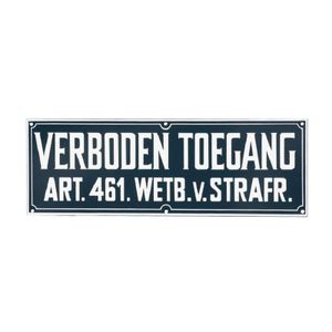 3x Kunststof bordjes verboden toegang 12 x 35 cm