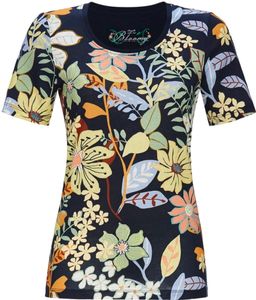 Bloomy pyjamashirt bloemen navy