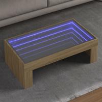 Salontafel met Infinity LED 90x50x30 cm sonoma eikenkleurig Salontafel met Infinity LED 90x50x30 cm sonoma eikenkleurig
