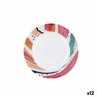 Diep bord Quid Acuarela Wit Bioplastic Ø 20 cm (12 Stuks)
