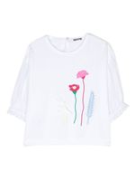 Il Gufo t-shirt en coton à fleurs - Blanc - thumbnail