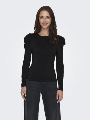 Only Onlrich L/s Glitter Puff Top Jrs T-shirt Lange Mouw 4603568 Black Black Glitter