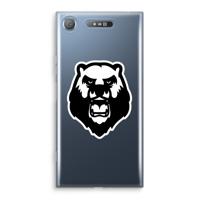 Angry Bear (white): Sony Xperia XZ1 Transparant Hoesje