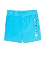 Balmain Kids short de bain à logo imprimé - Bleu