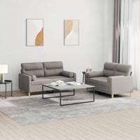 2-delige Loungeset met kussens stof taupe