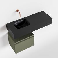 Toiletmeubel Mondiaz Andor | 80 cm | Meubelkleur Army | Lex vrijhangend wastafel Urban Links | Zonder kraangat