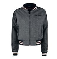 Queen Kerosin Baseball College Jacket Black & Grey-XXL