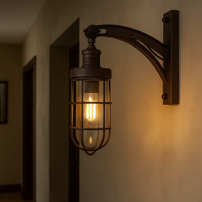 Muurlamp Hudson Antiek Donker Messing