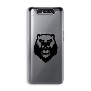 Angry Bear (black): Samsung Galaxy A80 Transparant Hoesje