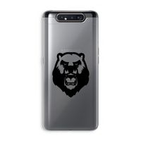 Angry Bear (black): Samsung Galaxy A80 Transparant Hoesje