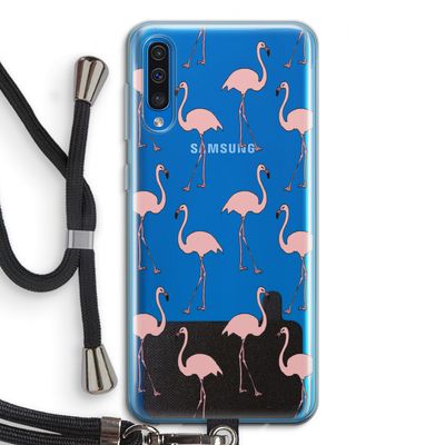 Anything Flamingoes: Samsung Galaxy A50 Transparant Hoesje met koord