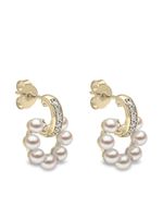 Yoko London boucles d'oreilles Eclipse en or 18ct serties de perles d'Akoya et de diamants