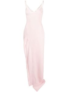 David Koma robe longue à fente latérale - Rose