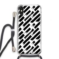 Zwarte vegen: iPhone X Transparant Hoesje met koord
