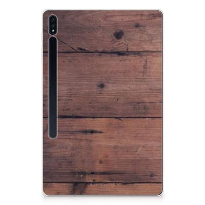 Samsung Galaxy Tab S7 Plus | S8 Plus Silicone Tablet Hoes Old Wood