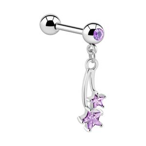 Jeweled Barbell with Charm Chirurgisch staal 316L / Belegde messing Barbells