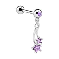 Jeweled Barbell with Charm Chirurgisch staal 316L / Belegde messing Barbells