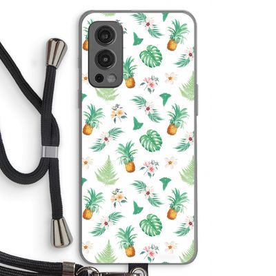 Ananas bladeren: OnePlus Nord 2 5G Transparant Hoesje met koord