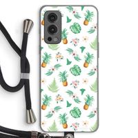 Ananas bladeren: OnePlus Nord 2 5G Transparant Hoesje met koord