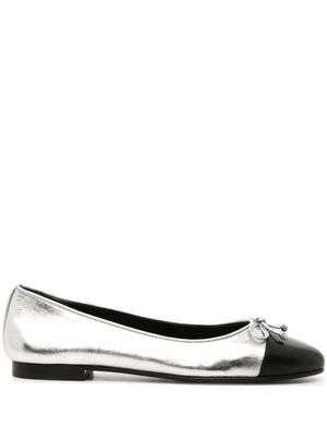 Tory Burch ballerines à bout contrastant - Argent