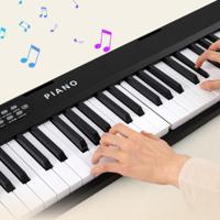 Opvouwbaar 88-toetsen Piano Keyboard met Split-functie & 3 Leermodi Keyboard Zwart