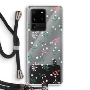 Small white flowers: Samsung Galaxy S20 Ultra Transparant Hoesje met koord
