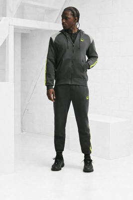 Nike Sportswear Club Full-Zip Trainingspak Heren Donkergrijs - Maat L - Kleur: DonkergrijsGeel | Soccerfanshop