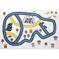 Art for Kids vloerkleed Racebaan - blauw - 135x190 cm - Leen Bakker - thumbnail