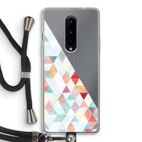 Gekleurde driehoekjes pastel: OnePlus 8 Transparant Hoesje met koord
