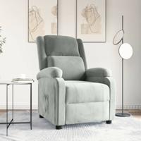 Fauteuil verstelbaar fluweel lichtgrijs