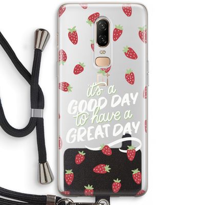 Don't forget to have a great day: OnePlus 6 Transparant Hoesje met koord