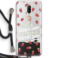 Don't forget to have a great day: OnePlus 6 Transparant Hoesje met koord