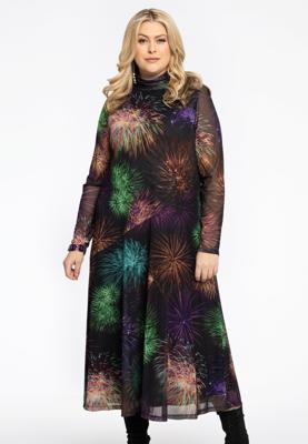 Yoek Jurk lang met col | Zwart | Maat 42/44